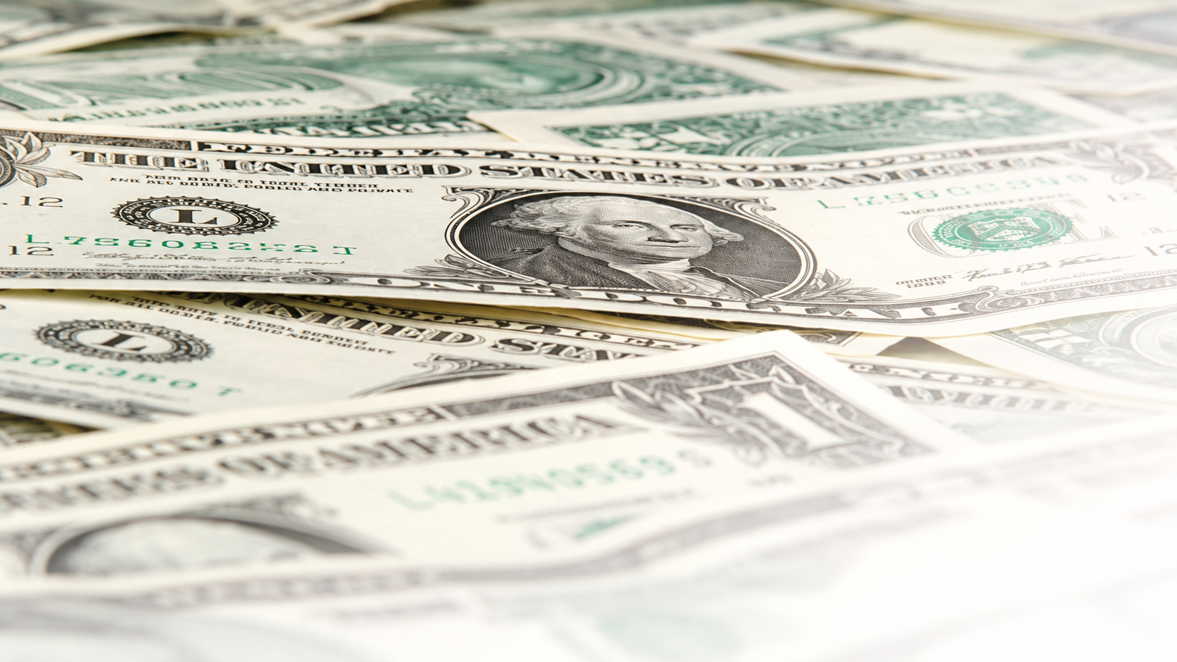 Macro Close-Up of Layered Dollar Bills